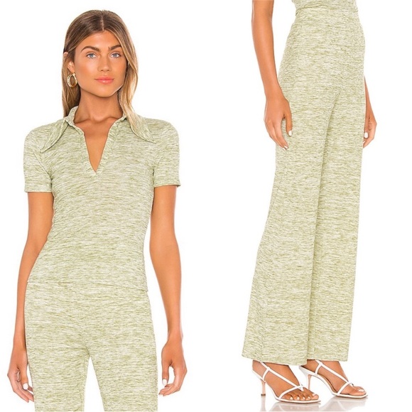 Song of Style | Nima Top & Emmett Pant Set Green Heather M Elsa Hosk VHTF - Picture 3 of 16